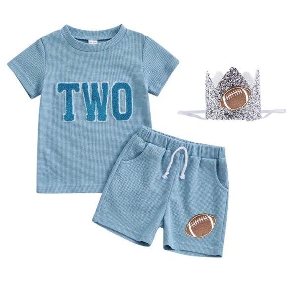 Football Second Birthday Football Clothes Shirt Shorts Sport Birthday Football - Picture 3 of 3